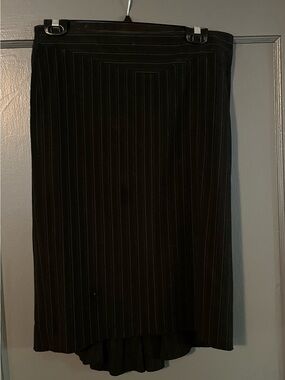 BCBG Black Pinstripe High-Low Skirt